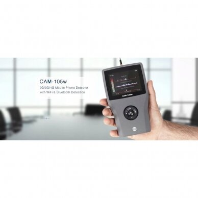 Mobiliųjų dažnių detektorius (2G/3G/4G/WIFI/Bluetooth) CAM-105W